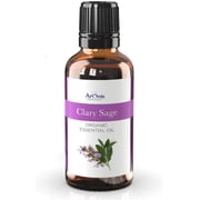 ArOmis Clary Sage Essential Oil - USDA Certified Organic - 100% Pure Therapeutic Grade - 30ml 1 fl oz, Undiluted, Premium, Oils Perfect for Aromatherapy Diffuser