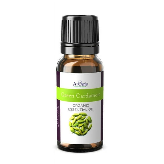 ArOmis Green Cardamom Essential Oil - USDA Certified Organic - 100% Pure Therapeutic Grade 10ml (.34 Fl Oz) - Undiluted, Premium, Oils Perfect for Aromatherapy Diffuser
