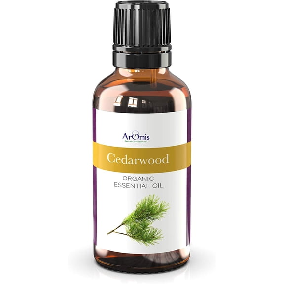ArOmis Organic Cedarwood Essential Oil - USDA Certified - 100% Pure Therapeutic Grade - 30ml (1 Fl Oz), Undiluted, Premium, Perfect for Aromatherapy Diffuser