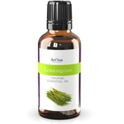 ArOmis Organic Lemongrass Essential Oil - Certified Organic - 100% Pure Therapeutic Grade - 30ml 1 fl oz, Undiluted, Premium, Oils Perfect for Aromatherapy Diffuser