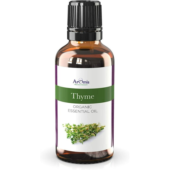 ArOmis Thyme Essential Oil - USDA Certified Organic - 100% Pure Therapeutic Grade - 30ml (1 fl oz) Undiluted, Premium, Oils Perfect for Aromatherapy Diffuser