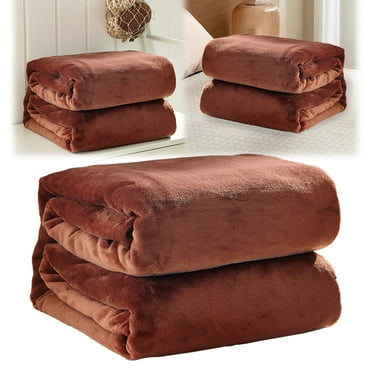 ArWgKavx Reduced Blanket Blanket Flannel Queen Blanket Luxurious and Comfortable Microfiber Plush Blanket Coffee