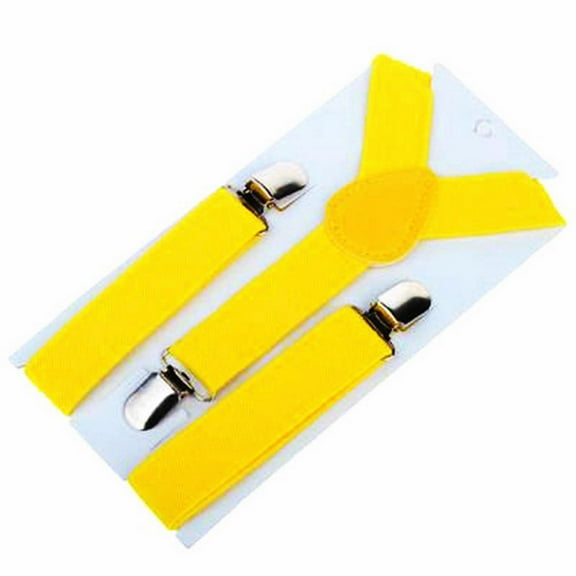 ArWgKavx Reduced Fixing Clip Boy's Kids Elastic Y Back Suspenders Adjustable Solid Color Suspenders for Boys Girls Adjustable Elastic Classic Accessory Sets for 6 Months To Girls Yellow