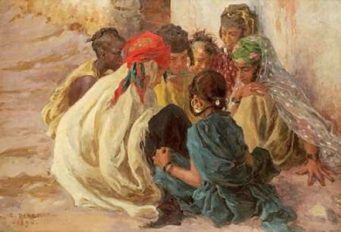 Arab Children Playing Canvas Art - Alphonse Etienne Dinet (24 x 36)