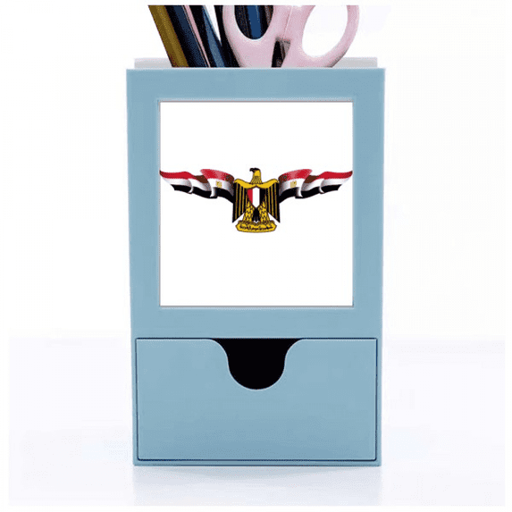 Arab Egypt Flag National Emblem Desk Supplies Organizer Pen Holder Card