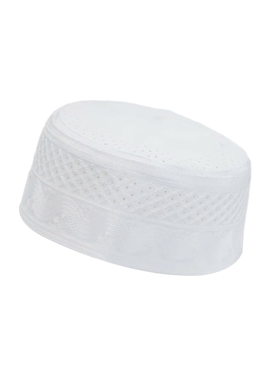 Arab Kufi Hat For Men Acrylic Fiber Breathable Turban Hat with Hollowed Design for Cultural Event Religious Gathering