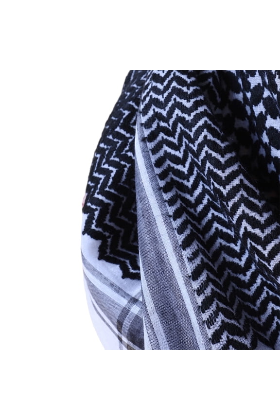 Arab Scarf White Checkered Lattice Square Scarf Multi Purpose Keffiyeh for Checkered Headscarf for Fashion Enthusiasts Lightweight for Outdoor Adventures