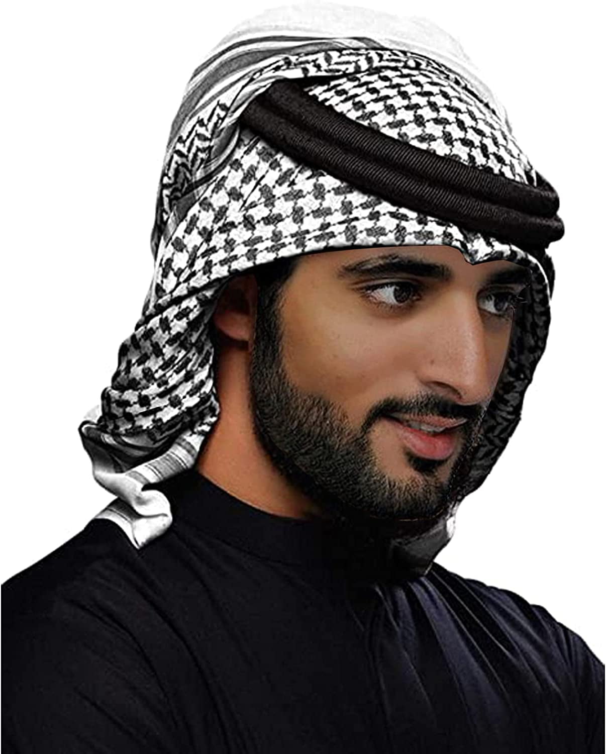Arab Shemagh Muslim Keffiyeh Head Wrap Tactical Desert Head Neck Scarf  Military Shawl Arabic Scarf Headwear with Agal Rope 