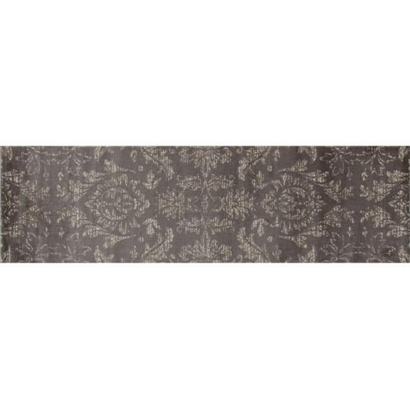 Arabella Collection Arabesque Woven Area Rug - Gray - 2 x 8 ft.