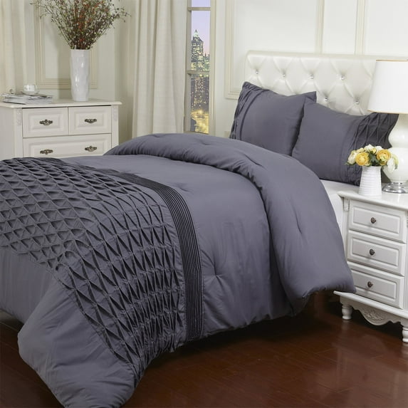 Arabella Comforter 3 Piece Set Grey / Twin/Twin XL