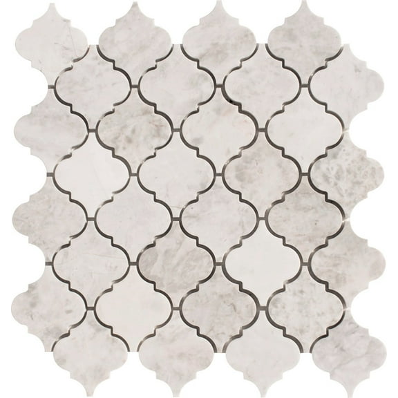 Arabesque Carrara Polished Marble Waterjet Mosaic Tile