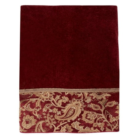 Arabesque Embroidered Bath Towel - Brick