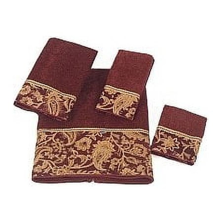 Arabesque Embroidered Hand Towel - Brick