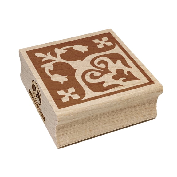 Arabesque Floral Corner Pattern Tile Square Rubber Stamp Stamping Scrapbooking Crafting - Large 2.75in