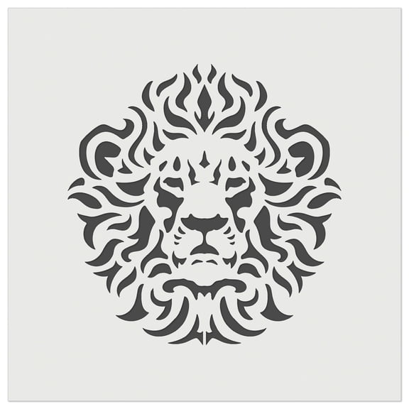 Arabesque Floral Decorative Lion Head DIY Cookie Wall Craft Stencil - 11.5 Inch