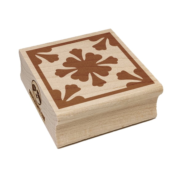Arabesque Floral Pattern Tile Square Rubber Stamp Stamping Scrapbooking Crafting - Medium 1.75in