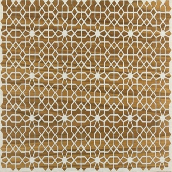 Wear Sierra Arabesque Placemat Set, 2-Piece Table Setting, Neutral Wood Design with Polyester Backing