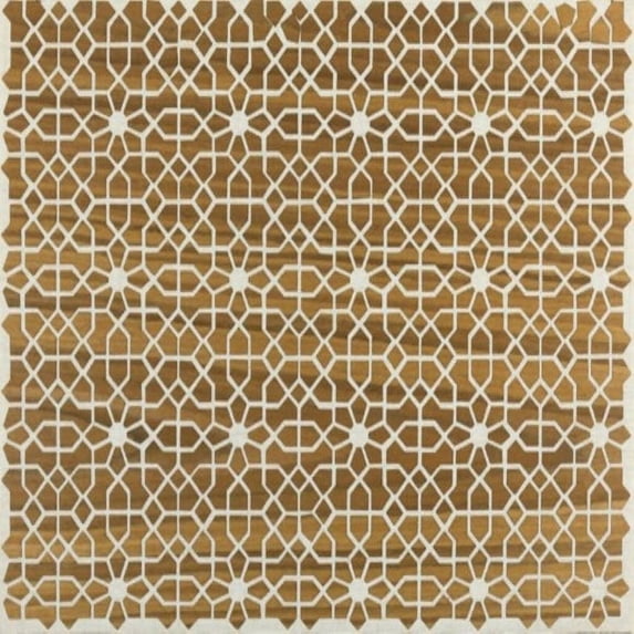 Wear Sierra Arabesque Placemat Set, 2-Piece Table Setting, Neutral Wood Design with Polyester Backing