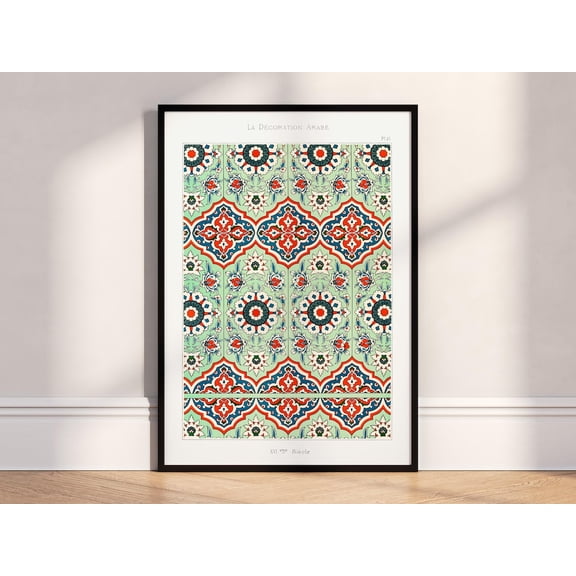 Arabesque Tile Pattern Geometric Islamic Inspired Poster Wall Art Print