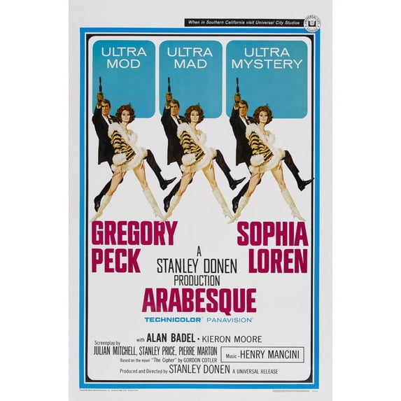 Arabesque Us Poster From Left: Gregory Peck Sophia Loren 1966 Movie ...
