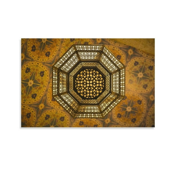 Arabian Ceiling Chandelier Poster Decorative Painting Canvas Wall Art Living Room Posters Bedroom Painting,Unframe-style,24x36inch(60x90cm)