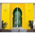 thumbnail image 1 of Ambesonne Orient Curtains 2 Panel Set, Old Eastern Building, 108" x 84", Green Yellow, 1 of 2