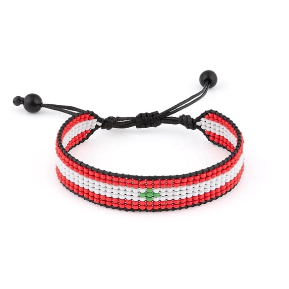 Arabian Elegance: Handcrafted Adjustable Arab Countries Flag Bracelets Collection (Lebanon)