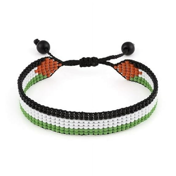 Arabian Elegance: Handcrafted Adjustable Arab Countries Flag Bracelets Collection (Palestine)