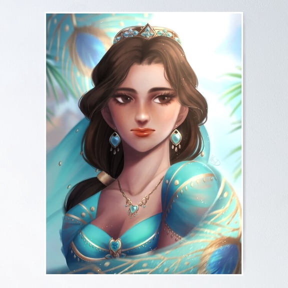 Arabian Princess Jasmine Classic Fairytale Wall Decor, Unframed Canvas