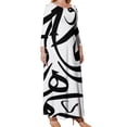 thumbnail image 1 of Arabic Calligraphy Pattern tshirts Long Sleeved Dress Long dress clothing women summer 2024, 1 of 7