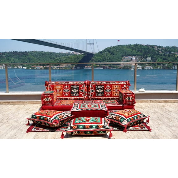 Arabic Floor Pillows, Sofa Bed, Red Sleeper Sofa, Modular Sofa, Foldable Sofa Bed, Turkish Sofa, Diwan Sofa, Foldable Couch, Couch Beds