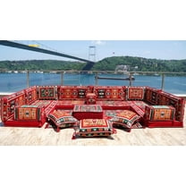 Arabic Floor Seating, U Shaped Sofa Bed, Diwan Sofa, Red Turkish Sofa, Floor Cushion Seating, Modular Sofa, Arabic Majlis, Sofa Cushions