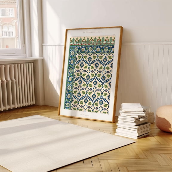Arabic Floral Islamic Arabesque Motif Wall Decor Unframed Paper Print