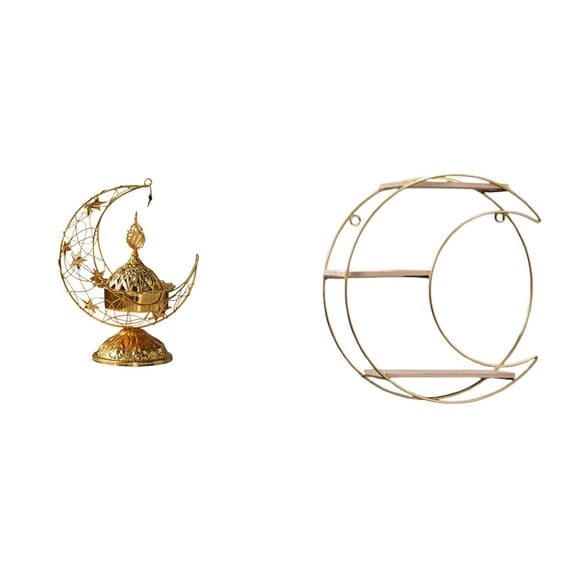 Arabic Incense Holder Cone Burner Wall Shelf Floating Shelf Iron Construction for Bedroom Kitchen Bathroom