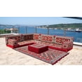 thumbnail image 1 of Arabic Majlis, Convertible Burgundy Sofa, Sofa Bed, Corner Floor Pillows, Sleeper Sofa, Arabic Majlis, Floor Cushion Seating, Full Size Futon, 1 of 1