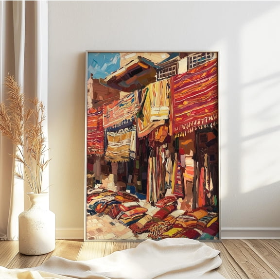 Arabic Market Street Poster, Unframed Paper Poster 8x10in