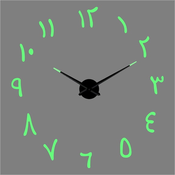 Arabic Numerals Mirror Acrylic DIY aquarium creative Different Frameless Luminous Wall Clock Home decoration Modern gifts - 27 inch