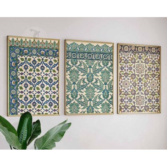 Arabic Pattern Art Print Set, Islamic Wall Decor, Poster Only