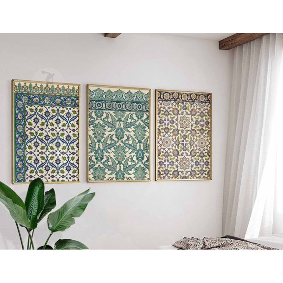 Arabic Prints Arabic Wall Art Islamic Decor Arabic Decor Pattern Art Gallery Wall Set 3 Stretched Canvas 8x12