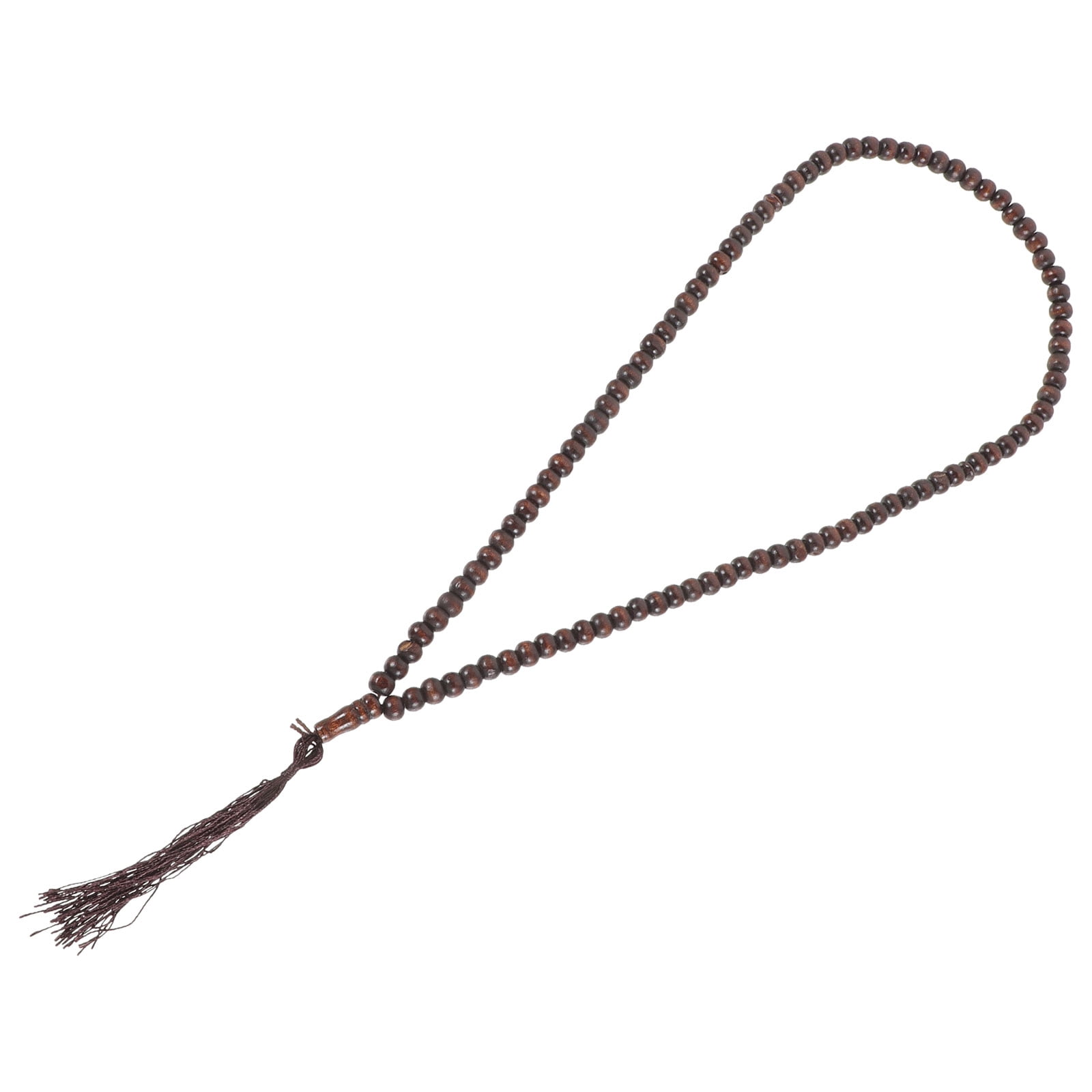 Arabic Rosary Stretchy Choker Delicate Islamic Prayer Prop Chain Necklace Wood Beads Muslim