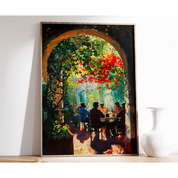 Arabic Shisha Bar Art Print, Middle Eastern Decor, Poster Only