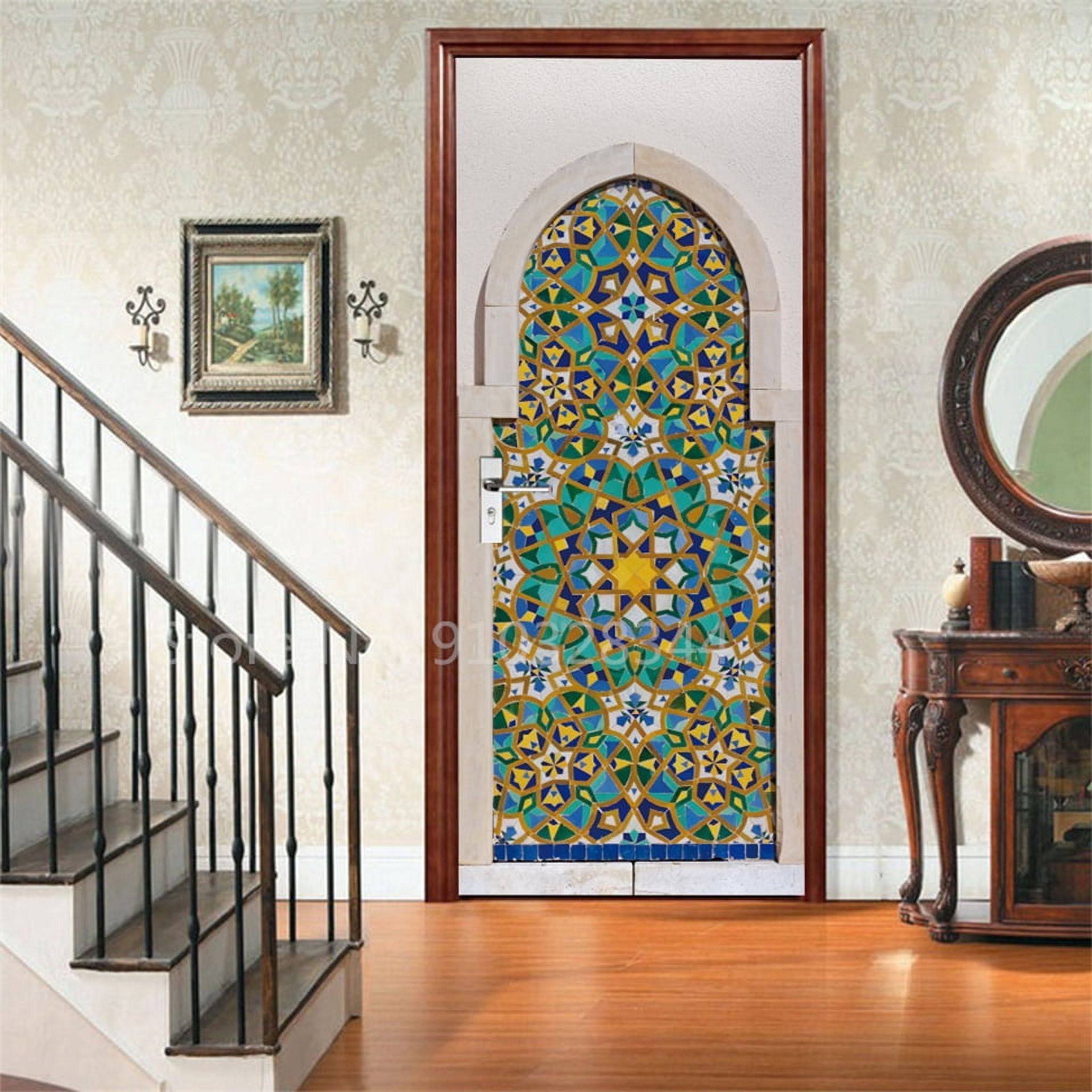 Arabic Style Door Sticker Self Adhesive Wallpaper Living Room Bedroom