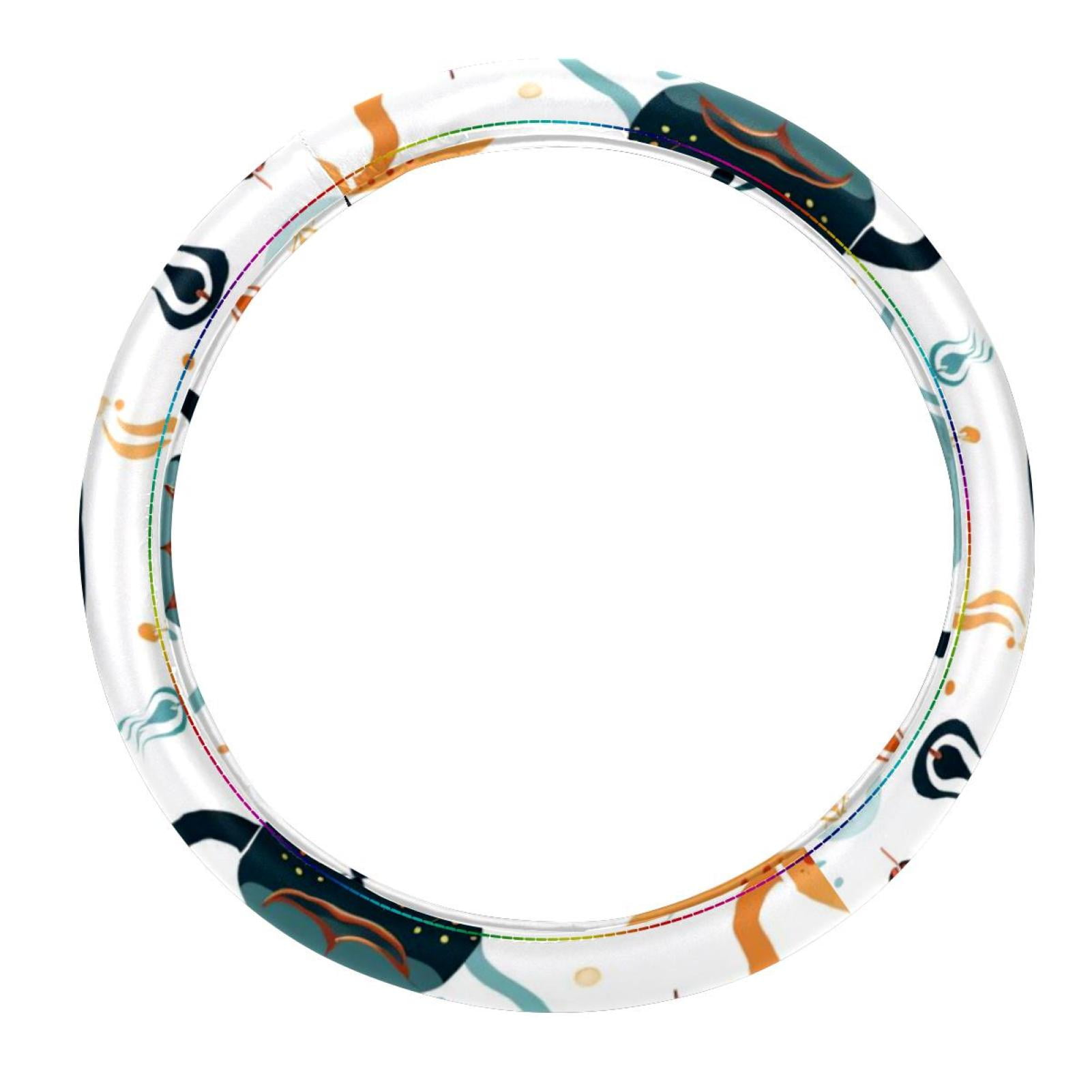 Arabic Teapot 14.5 Inch Printing PVC Leather Car Wheel Cover Steering