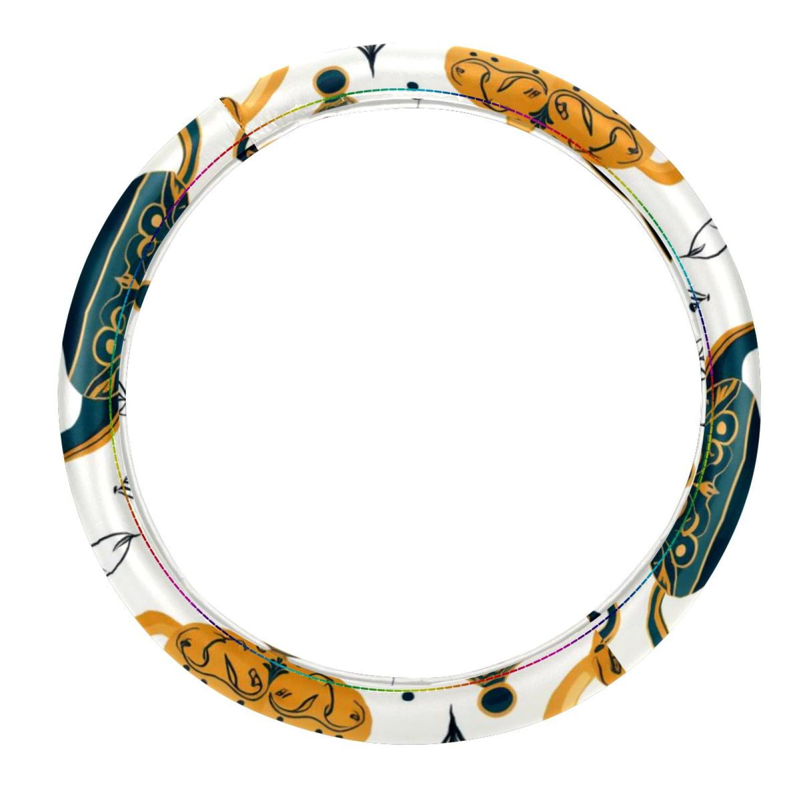 Arabic Teapot 14.5 Inch Printing PVC Leather Car Wheel Cover Steering