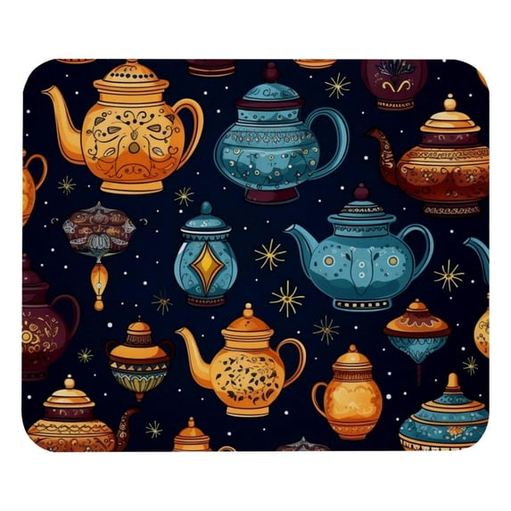 Arabic Teapot Gaming Mouse Pad, Desk Mat, 8.3x9.8 Inch, Non-Slip Rubber Bottom, Printed, Suitable for Office and Gaming