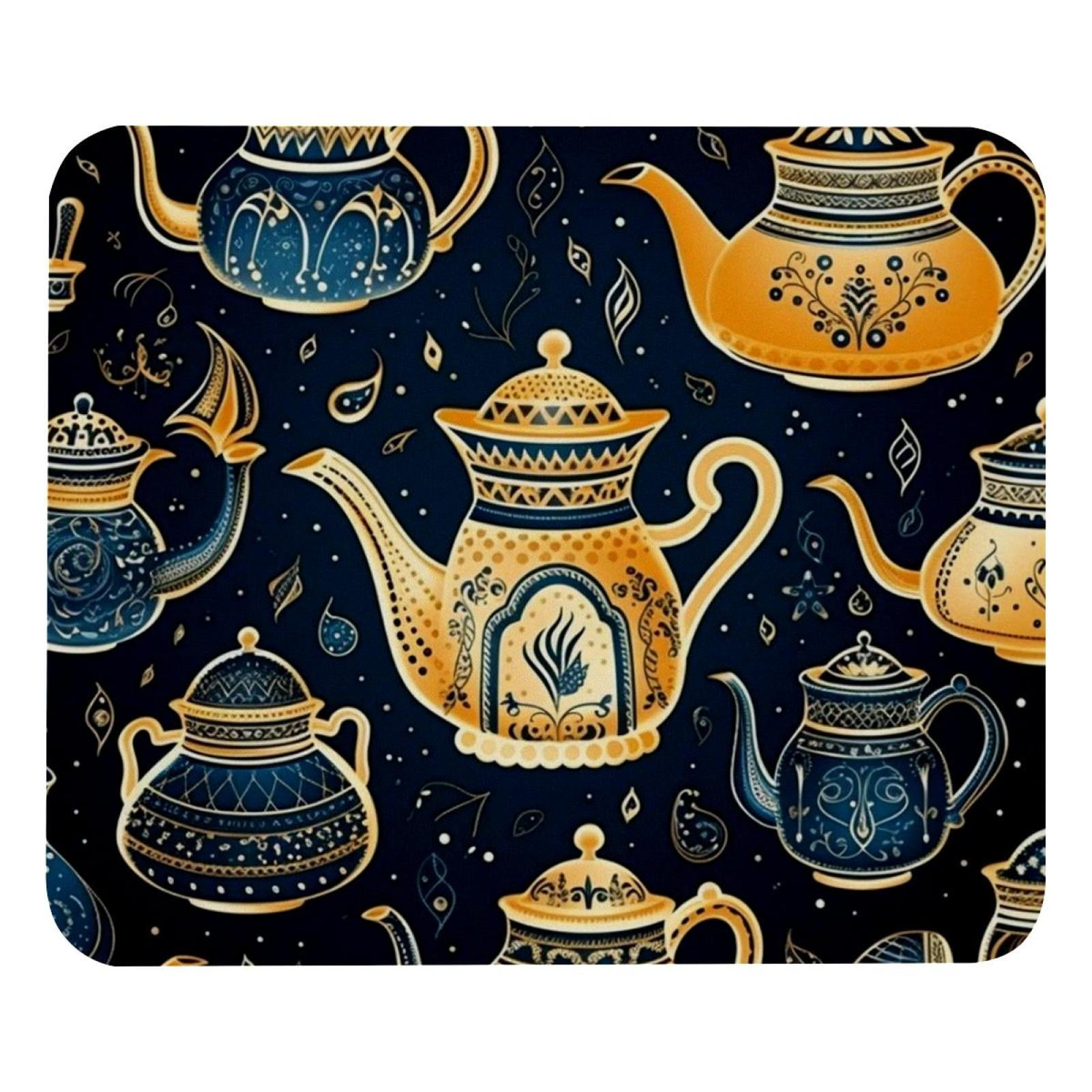 Arabic Teapots Cute Mouse Pad Smooth Surface, Mousepad Thick Padding, Ergonomic Design for