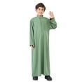 thumbnail image 1 of Boys Tops Long Sleeve Arabic Thobe National for Embroidered Kaftan Robe Set Stylish Middle Wear for Young Boys, 1 of 3