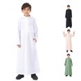 thumbnail image 1 of Arabic Thobe Muslim Kaftan Robe, Long Sleeve Embroidered National Costume Set for Teenage Boys, 1 of 9