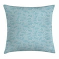 thumbnail image 1 of Arabic Throw Pillow Cushion Cover, Paisley Pattern Ethnic Traditional Henna Style with Swirled Arabesque Leaves, Decorative Square Accent Pillow Case, 20 X 20 Inches, Light Blue Coconut, by Ambesonne, 1 of 2