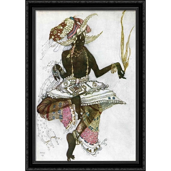 Arabic dancer 28x40 Large Black Ornate Wood Framed Canvas Art by Leon Bakst